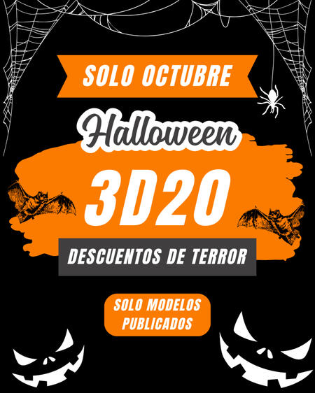 Publicación de Halloween para emprendimiento de impresión 3D