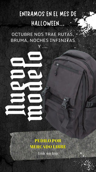 Publicación de Halloween para emprendimiento de mochilas
